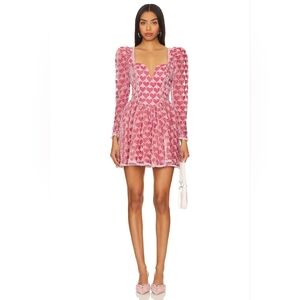 For Love & Lemons                    Theresa Mini Dress in Pink